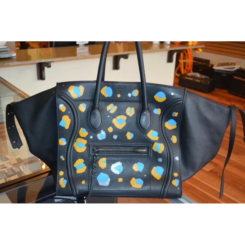 Celine Phantom Luggage Bag Black Cheetah Spots Painted KCA DESIGN CO INSTAGRAM